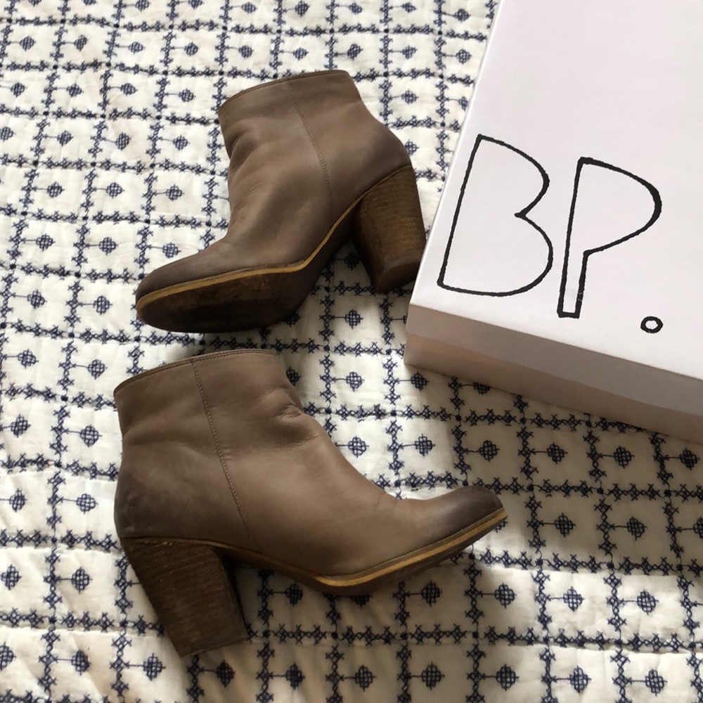 BP. Leather heeled booties